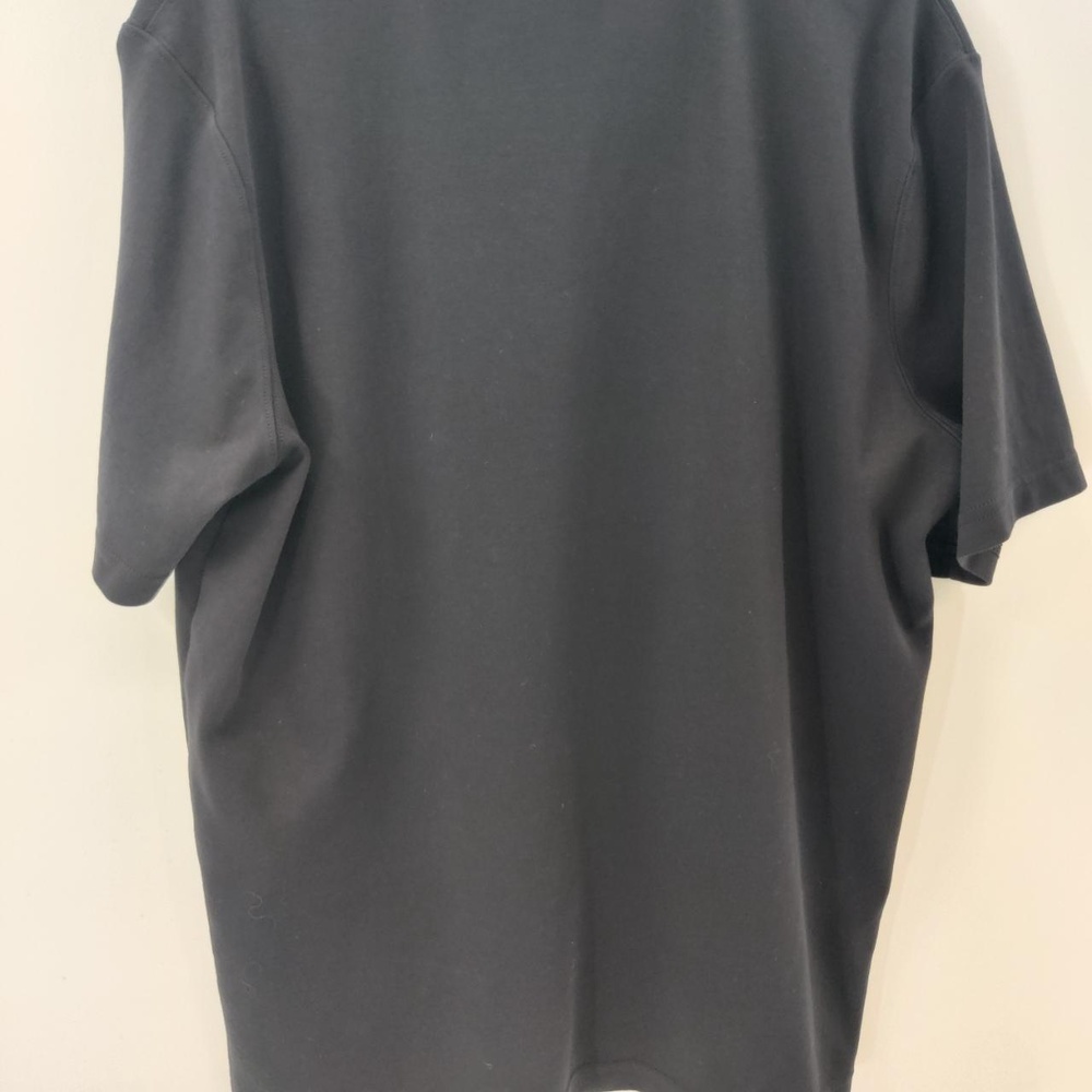 Lands End Shirt Mens Size L 42-44 Black Polo Button Placket Short Sleeve Classic - Picture 2 of 9